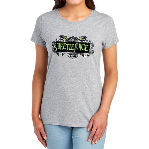 Beetlejuice Movie Logo Women's T Shirt,Athletic Heather, Small