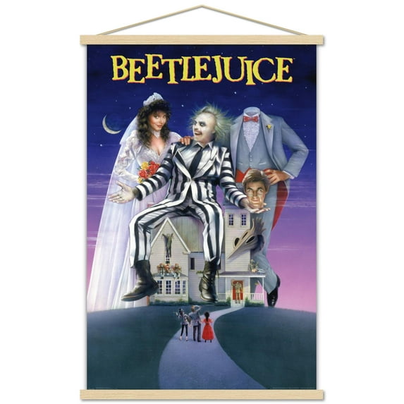 Beetlejuice - One Sheet Wall Poster with Wooden Magnetic Frame, 22.375" x 34"