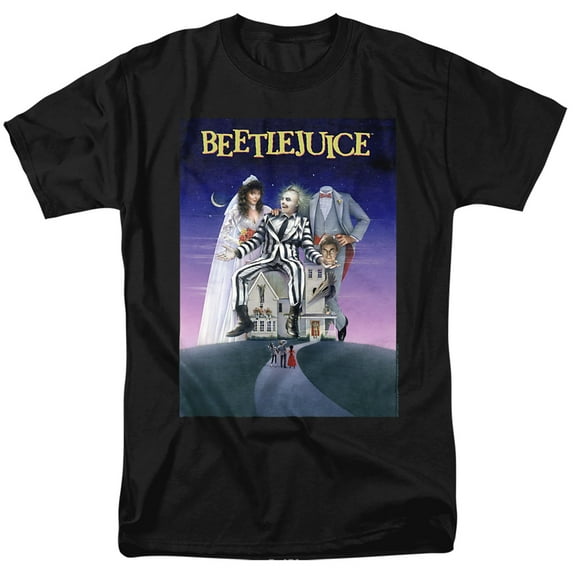 Beetlejuice Original Movie Poster Unisex Adult T Shirt (X-Large) Black