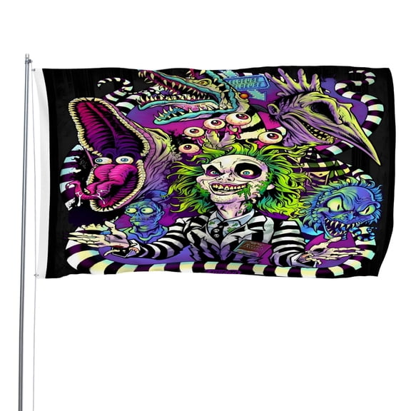 Beetlejuice Pattern Flag Decoration