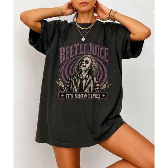 Beetlejuice Portrait It's Showtime T-shirt, Horror Movie Graphic Tee