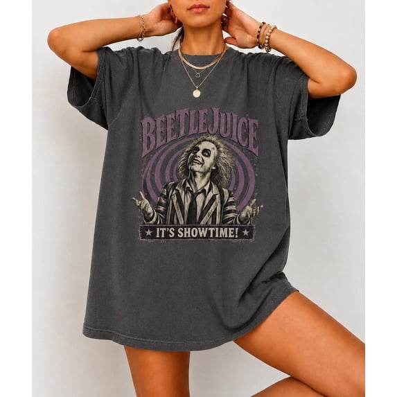Beetlejuice Portrait It's Showtime T-shirt, Horror Movie Graphic Tee