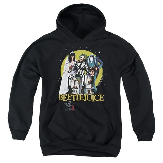 Beetlejuice Poster Revisited Kids Pull-Over Hoodie (X-Large) for Youth Boys and Girls, Black
