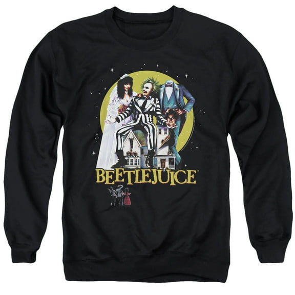 Beetlejuice Poster Revisited Unisex Adult Crewneck Sweatshirt,Black, 3X-Large