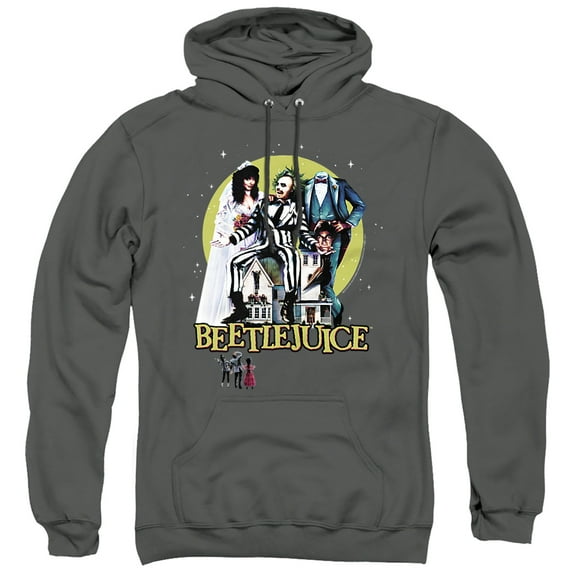 Beetlejuice Poster Revisited Unisex Adult Pull-Over Hoodie,Charcoal, 2X-Large