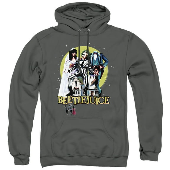 Beetlejuice Poster Revisited Unisex Adult Pull-Over Hoodie,Charcoal, Large