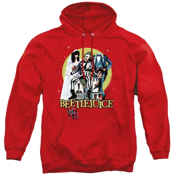 Beetlejuice Poster Revisited Unisex Adult Pull-Over Hoodie,Red, Small
