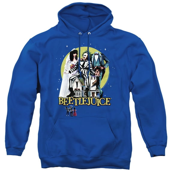 Beetlejuice Poster Revisited Unisex Adult Pull-Over Hoodie,Royal, Medium