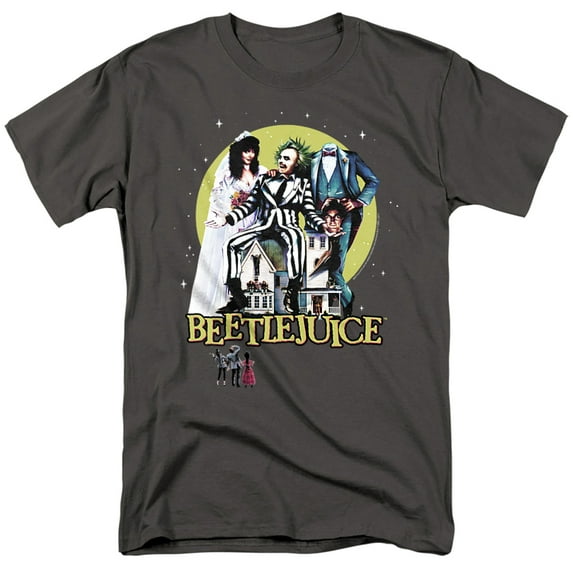 Beetlejuice Poster Revisited Unisex Adult T-Shirt, Charcoal, Medium