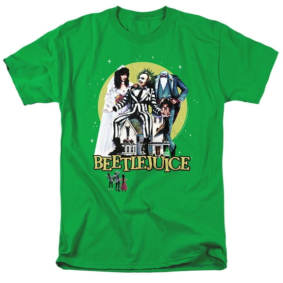 Beetlejuice Poster Revisited Unisex Adult T-Shirt, Kelly Green, Large