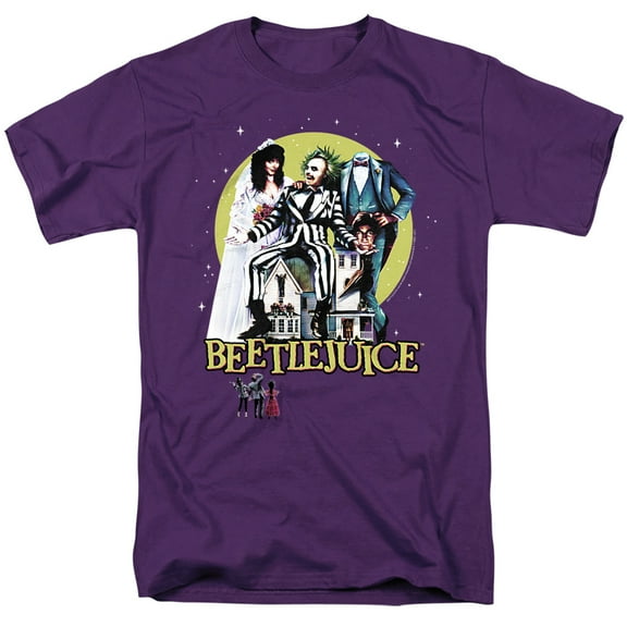 Beetlejuice Poster Revisited Unisex Adult T-Shirt, Purple, Small