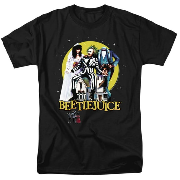 Beetlejuice Poster Revisited Unisex Adult T-Shirt, Red, Large