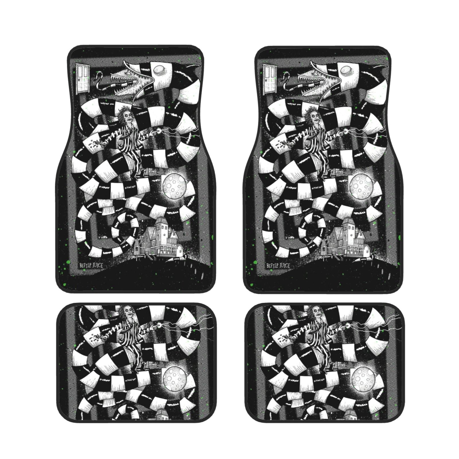 Beetlejuice Print Car Floor Mat 4-Piece All-Weather Car Mat Printed ...