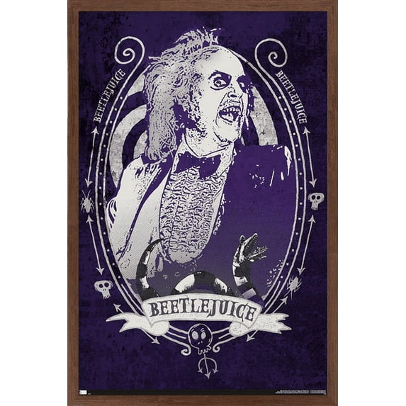 Beetlejuice - Purple Wall Poster, 14.725" x 22.375", Framed
