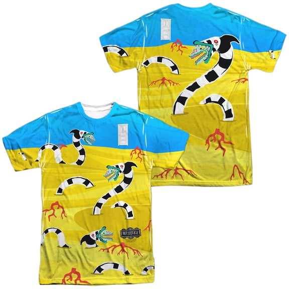 Beetlejuice Sands of Saturn (Front/Back Print) Unisex Adult Front Only Sublimated T Shirt,Multi, Medium