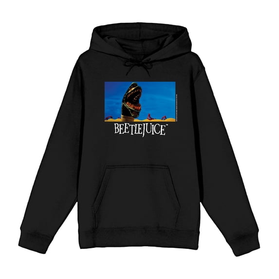 Beetlejuice Sandworm Adult Black Long Sleeve Hoodie-XS