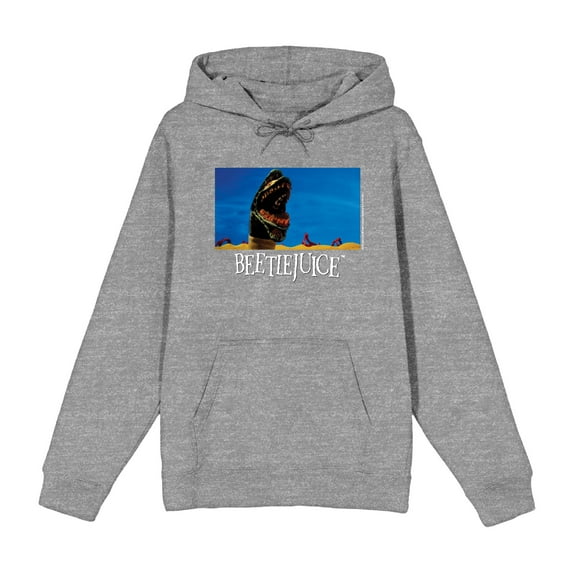 Beetlejuice Sandworm Adult Heather Gray Long Sleeve Hoodie-XS
