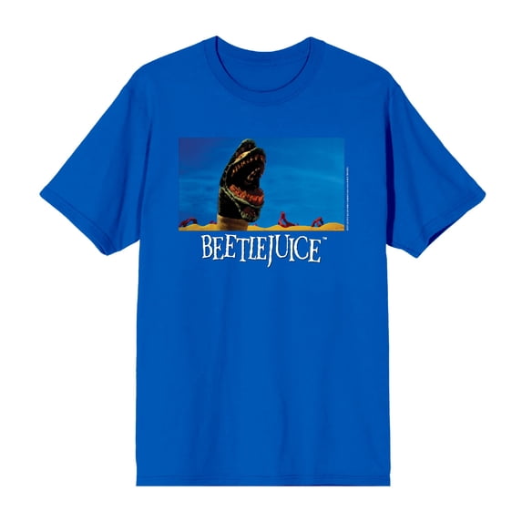 Beetlejuice Sandworm Men's Blue Crew Neck Short Sleeve Tee-XL