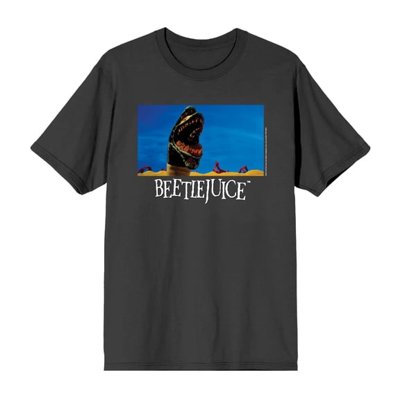 Beetlejuice Sandworm Men's Charcoal Crew Neck Short Sleeve Tee-XS