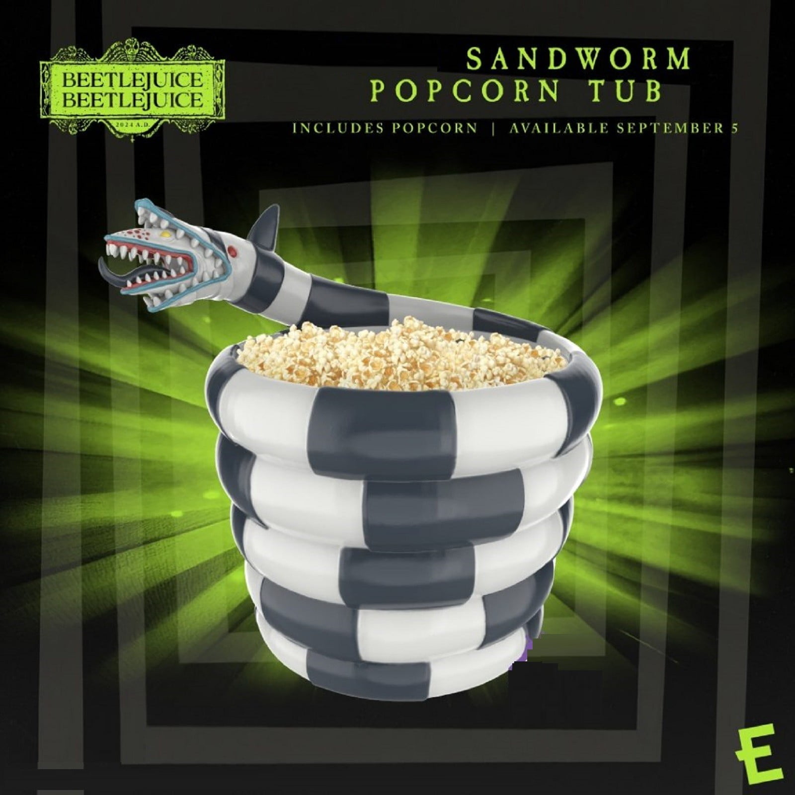 Beetlejuice Sandworm Popcorn Bucket 2024, Scary Halloween Popcorn Bowl