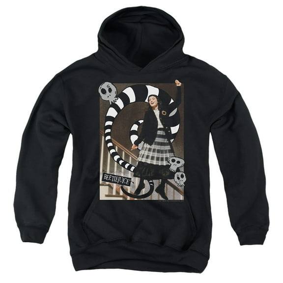 Beetlejuice Shake Shake Shake Kids Pull-Over Hoodie (Medium) for Youth Boys and Girls, Black