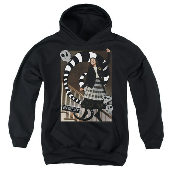 Beetlejuice Shake Shake Shake Kids Pull-Over Hoodie (Medium) for Youth Boys and Girls, Black