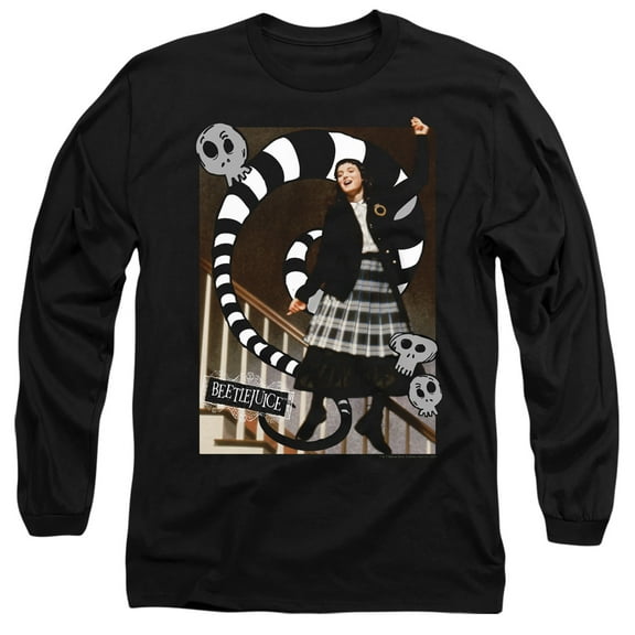 Beetlejuice Shake Snake Unisex Adult Long-Sleeve T Shirt,Black, Medium