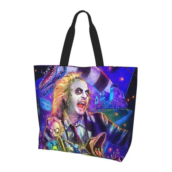Beetlejuice Shoulder Bag Durable Reusable Grocery Bags Shopping Tote Bag for Women