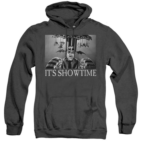 Beetlejuice Showtime Unisex Adult Pull-Over Heather Hoodie,Black, 3X-Large
