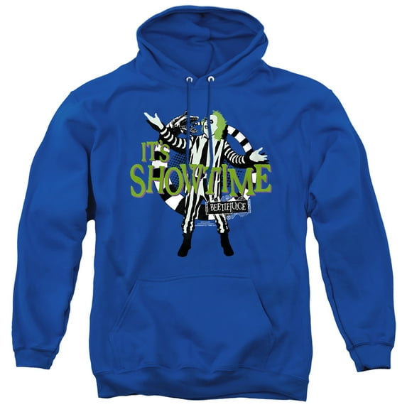 Beetlejuice Showtime Unisex Adult Pull-Over Hoodie,Royal, Medium