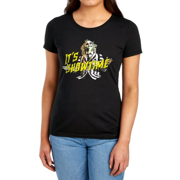 Beetlejuice Showtime Women's T Shirt (Small) Black
