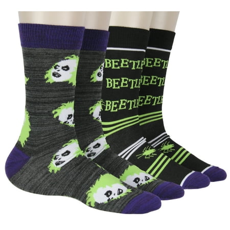 Beetlejuice Socks Adult Crew Socks 2 Pack For Women Men