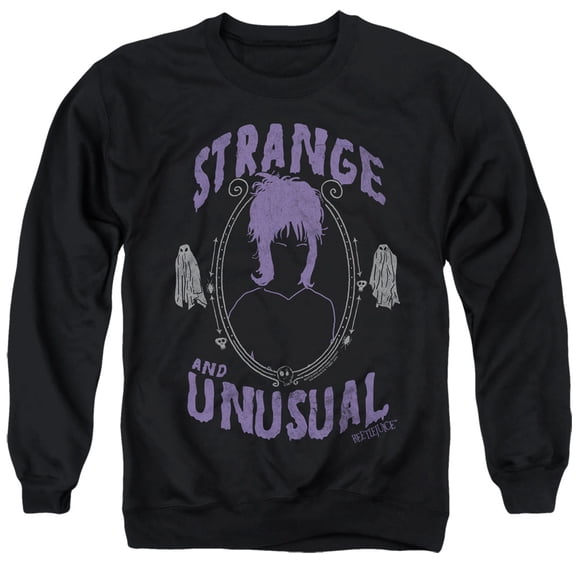 Beetlejuice Strange And Unusual Lydia Unisex Adult Crewneck Sweatshirt,Black, Medium