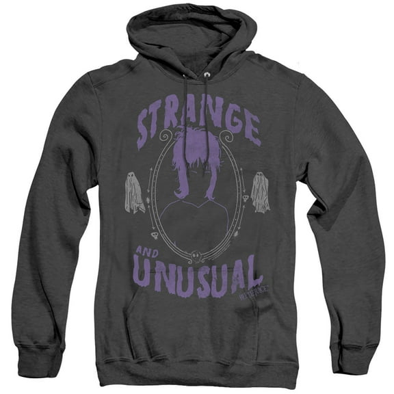 Beetlejuice Strange And Unusual Lydia Unisex Adult Pull-Over Heather Hoodie,Black Heather, 3X-Large