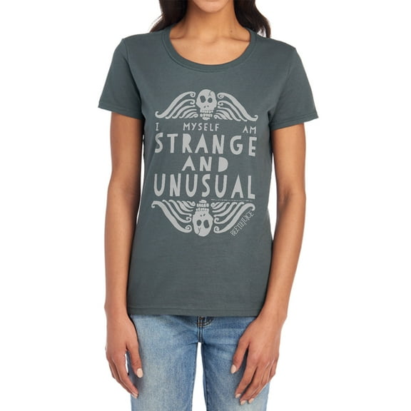 Beetlejuice Strange and Unusual Women's T Shirt,Charcoal, Large