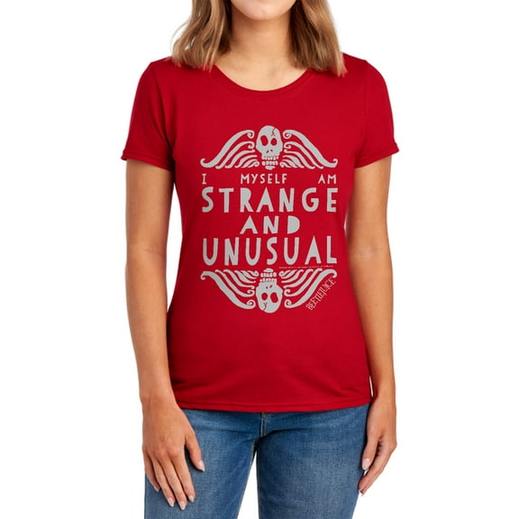 Beetlejuice Strange and Unusual Women's T Shirt,Red, Medium