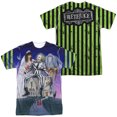 thumbnail image 1 of Beetlejuice Striped Poster (Front/Back Print) Unisex Adult Front Only Sublimated T Shirt,Multi, Small, 1 of 2