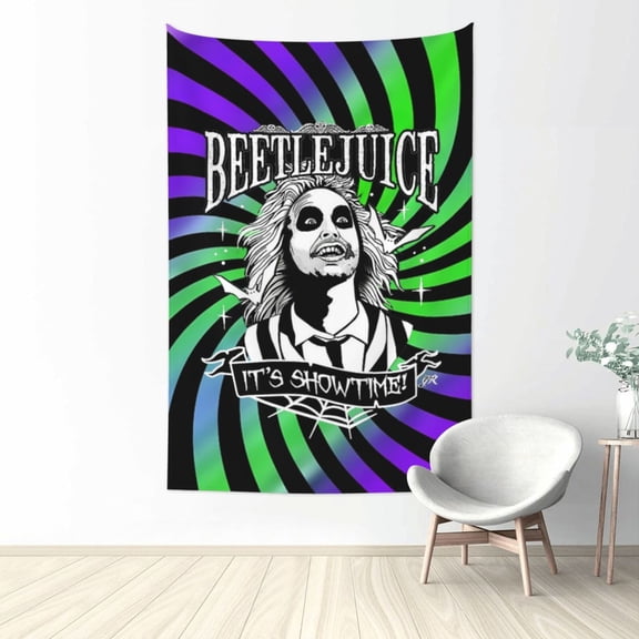Beetlejuice Tapestry Wall Hanging Home Decoration Wall Blanket Dormitory Living Room Bedroom Backdrop Poster( 60x40inch)