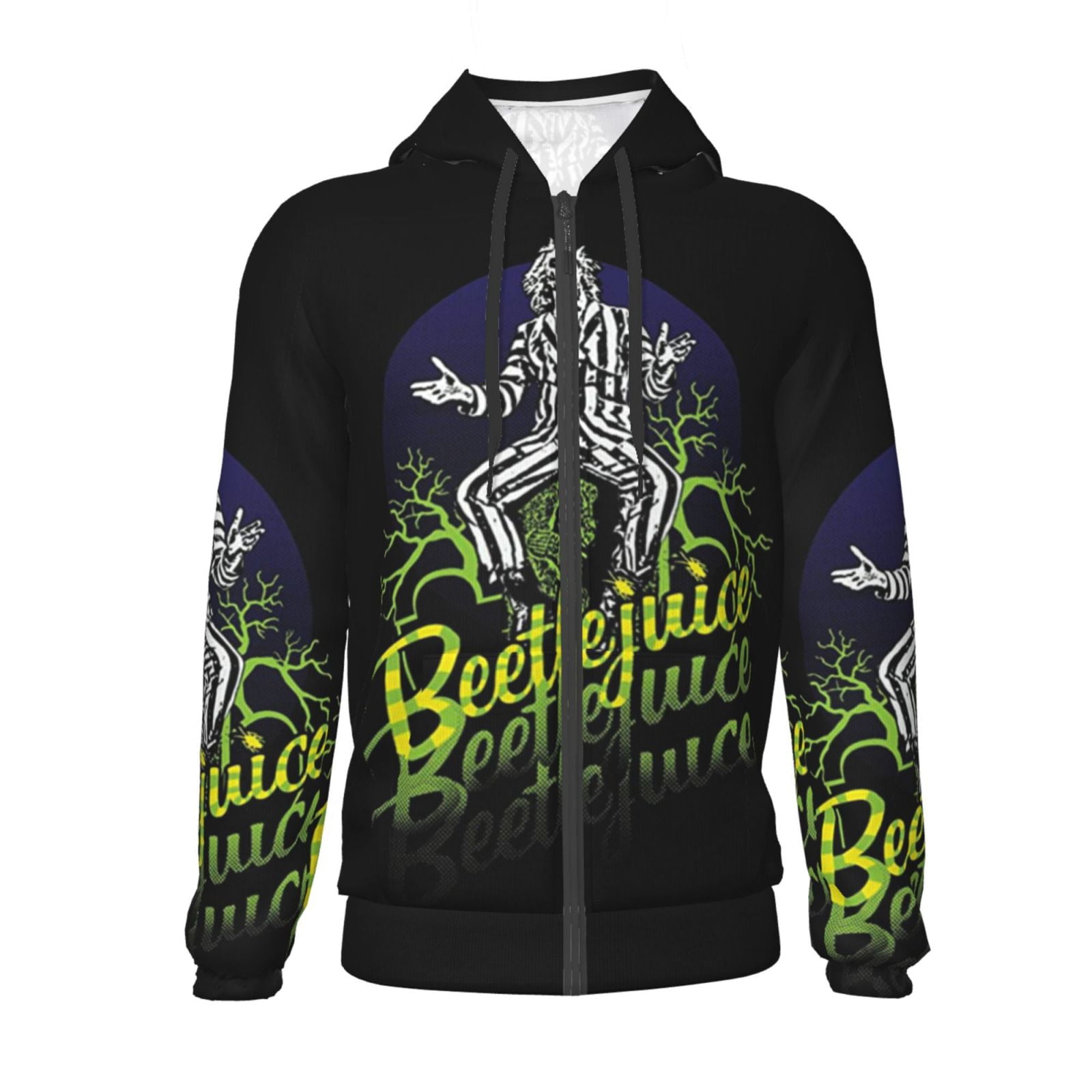 Beetlejuice Teens Sweatshirts Novelty Print Zip Up Hoodie Jacket Long