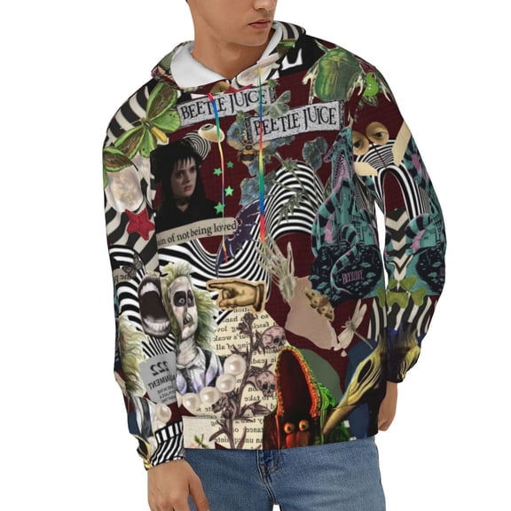 Beetlejuice Unisex Hoodies 3D Print Hooded Sweatshirt for Men Women, Long Sleeve Fall Pullover Top with Pockets