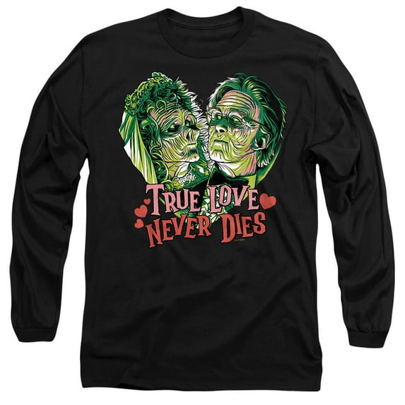 Beetlejuice Valentine True Love Never Dies Unisex Adult Long-Sleeve T Shirt, Black, Small