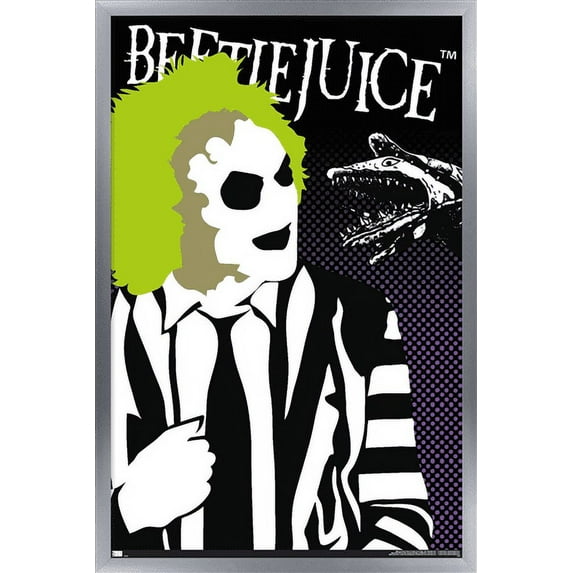 Beetlejuice - Vector Wall Poster, 22.375" x 34", Framed