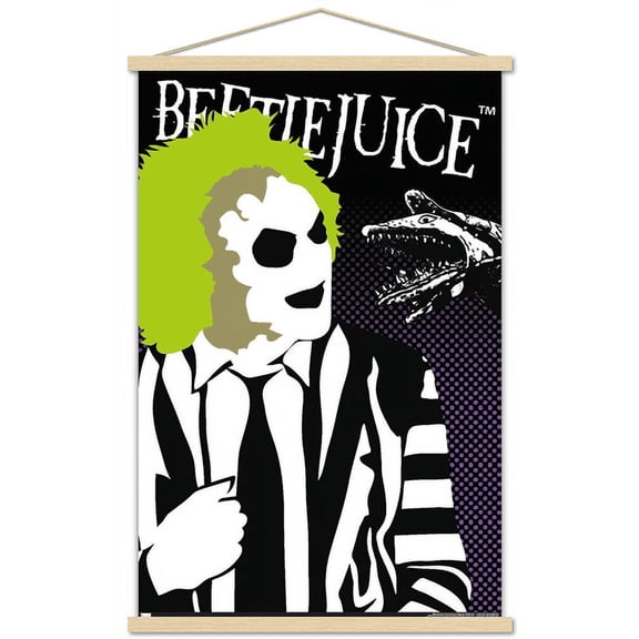 Beetlejuice - Vector Wall Poster with Wooden Magnetic Frame, 22.375" x 34"