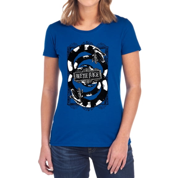 Beetlejuice We Got Worms Women's T Shirt, Royal, Small