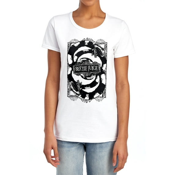 Beetlejuice We Got Worms Women's T Shirt, White, Medium