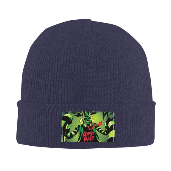 Beetlejuice Winter Hats Warm Knit Cuffed Beanie Unisex Skull Knitted Caps Fashion Ski Hat For Men And Women Navy Blue