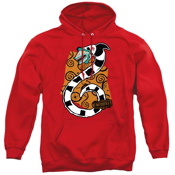 Beetlejuice Worm Unisex Adult Pull-Over Hoodie,Red, Medium