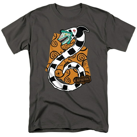 Beetlejuice Worm Unisex Adult T-Shirt, Charcoal, 4X-Large