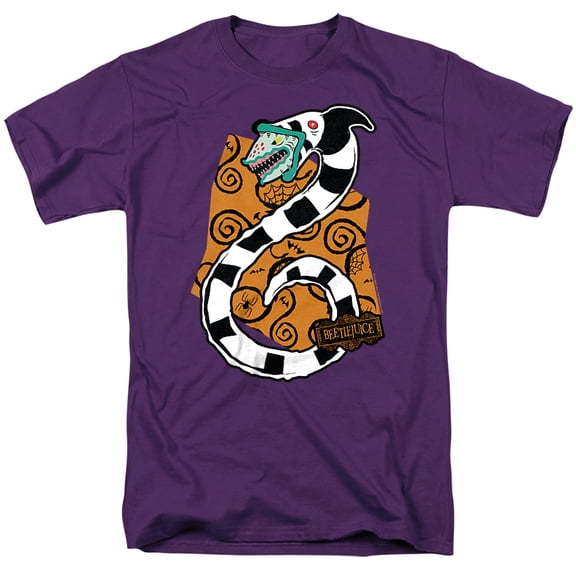 Beetlejuice Worm Unisex Adult T-Shirt, Purple, 2X-Large