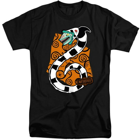 Beetlejuice Worm Unisex Adult Tall T Shirt,Black, X-Large